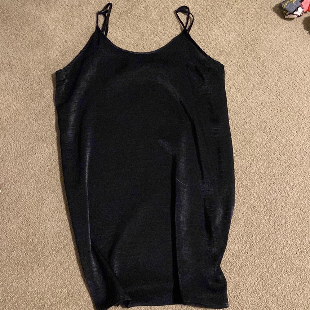 satin little black dress